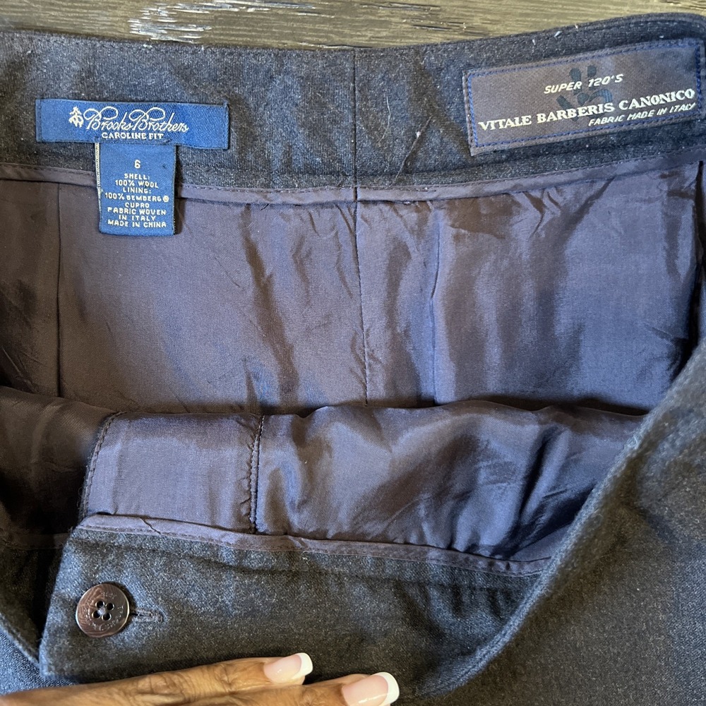 Brooks Brothers Women's Caroline Fit Dress Pants 6 Trousers 100% Wool Super 120s - Picture 6 of 9